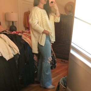 Anthropologie Pilcro oversized cream pullover sweater